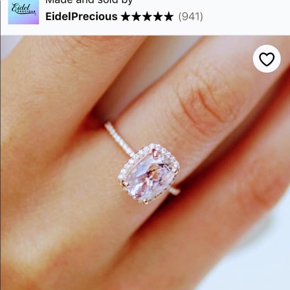 2ct peach sapphire ring - Picture 2 of 4